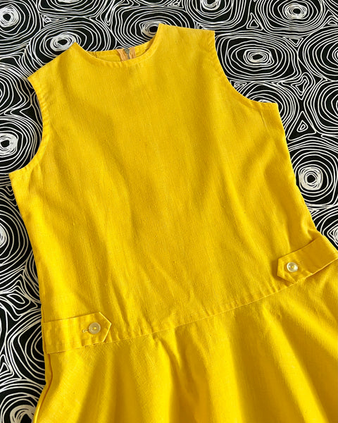 60s yellow mod mini dress (XS/S)