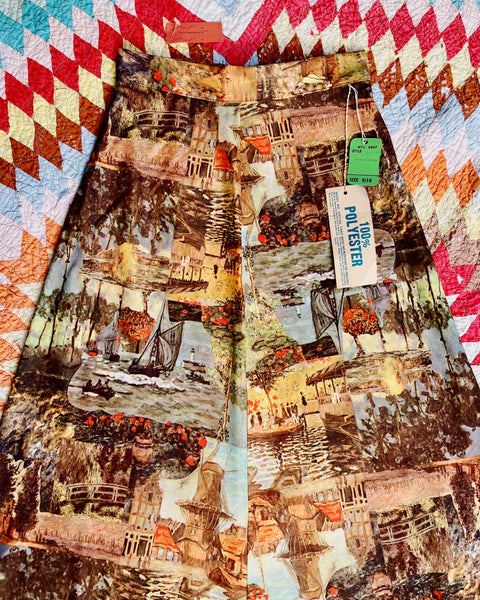 70s photorealistic art print maxi skirt (XS)
