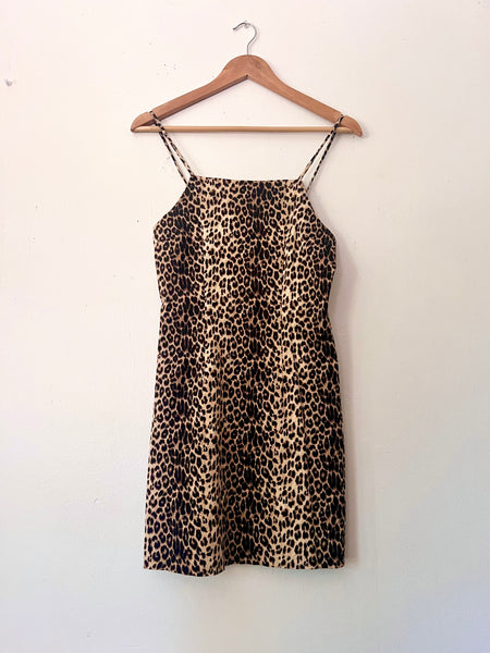 90s formula x leopard print mini dress (S)