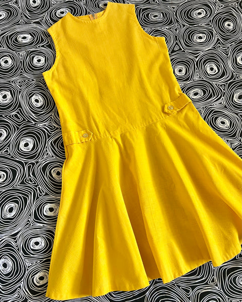 60s yellow mod mini dress (XS/S)