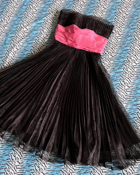 deadstock 2000s betsey johnson accordion pleat dress (XS/S)