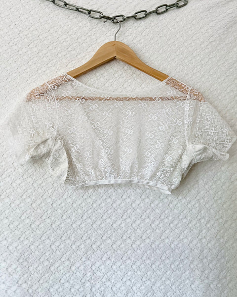 50s sheer lace lingerie top (XS/S)