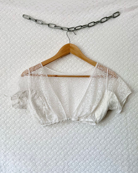 50s sheer lace lingerie top (XS/S)
