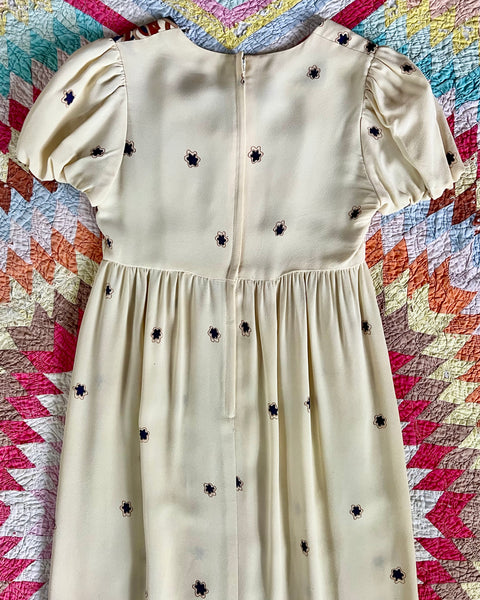 70s young innocent mushroom print maxi dress (S)