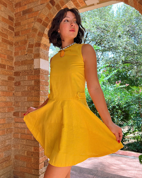 60s yellow mod mini dress (XS/S)