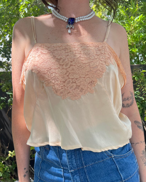 30s silk cropped camisole (S/M)
