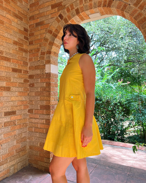 60s yellow mod mini dress (XS/S)