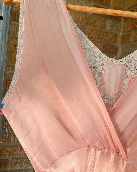 30s liquid rayon bias cut slip dress (S-L)