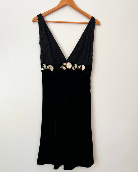 00s blumarine velvet + lace mini dress (S)