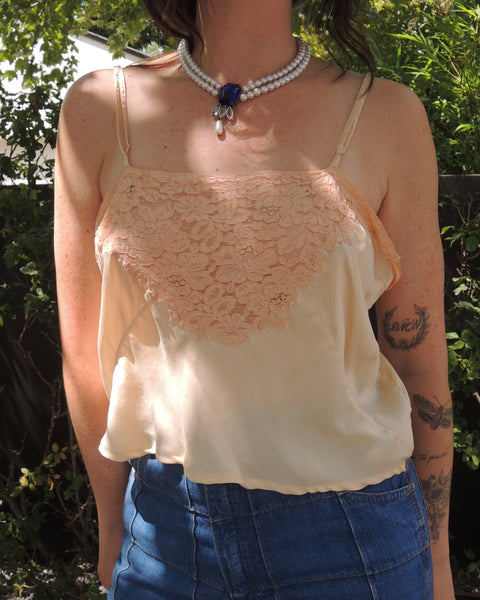 30s silk cropped camisole (S/M)