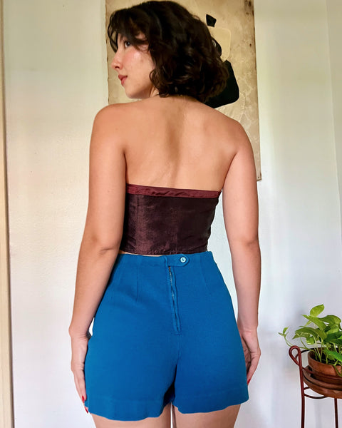 40s reworked taffeta halter top (XS/S)