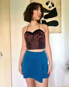 40s reworked taffeta halter top (XS/S)