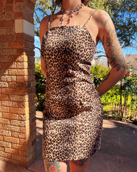 90s formula x leopard print mini dress (S)