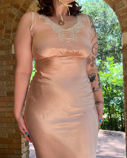30s liquid rayon bias cut slip dress (S-L)