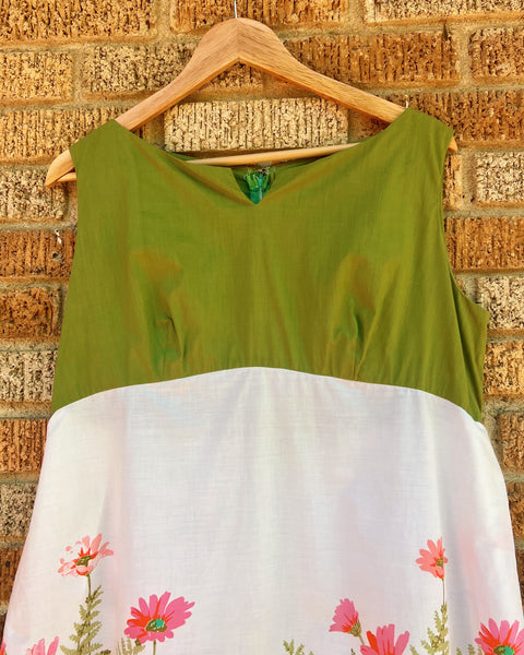 60s daisy field babydoll mini dress (XL)