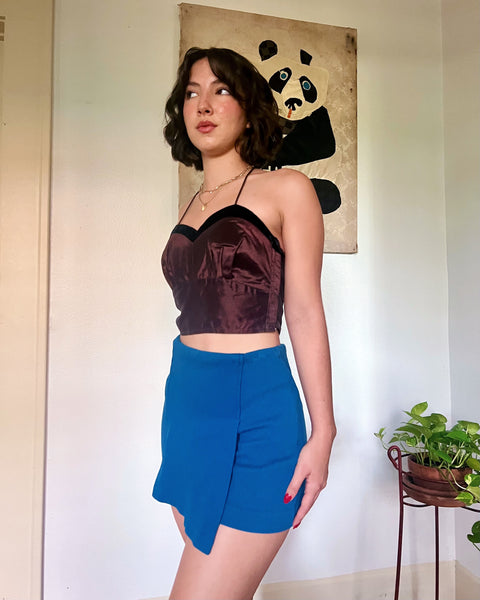 40s reworked taffeta halter top (XS/S)