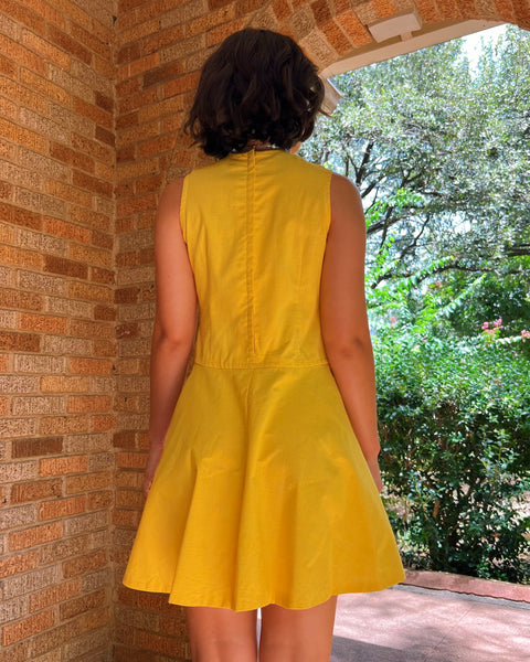 60s yellow mod mini dress (XS/S)