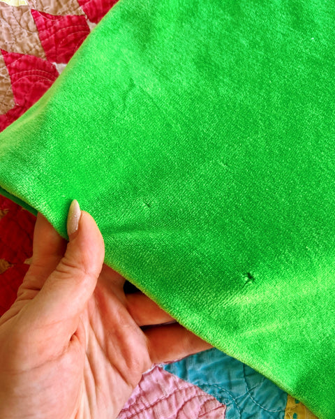 70s green velour hot pants