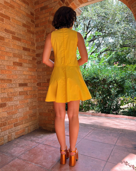 60s yellow mod mini dress (XS/S)