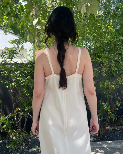 60s a-line taffeta maxi slip dress (S/M)