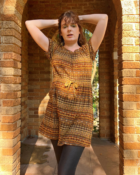 70s space dye knit mini dress (S/M)