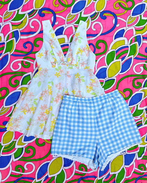50s gingham cotton shorts (28/29)