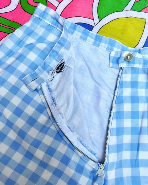 50s gingham cotton shorts