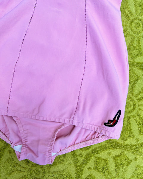 50s baby pink jantzen swimsuit