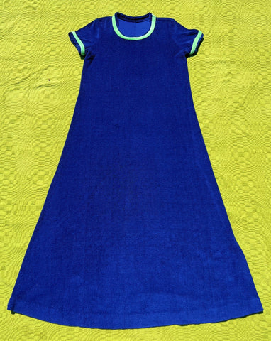70s terrycloth ringer maxi dress