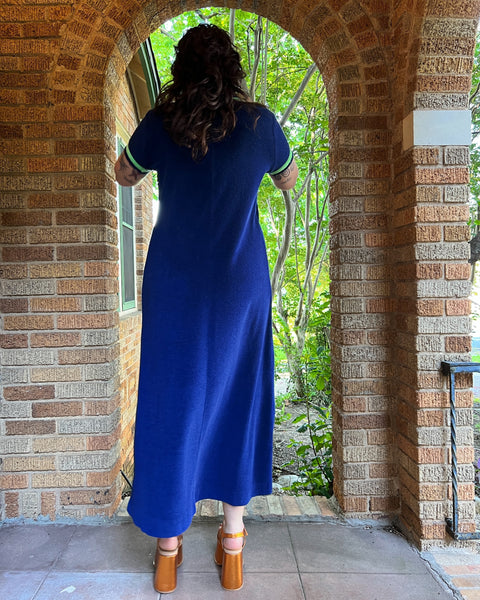70s terrycloth ringer maxi dress