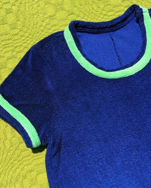 70s terrycloth ringer maxi dress