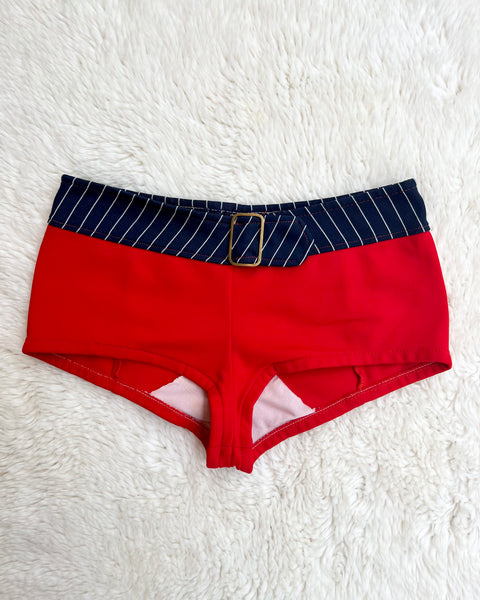 60s mod belted swim bottoms